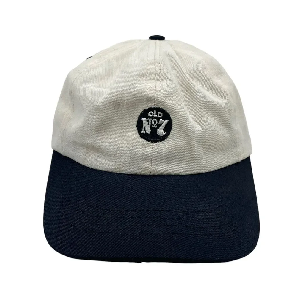 Jack Daniels Old No. 7 Hat White with Black Brim Adjustable